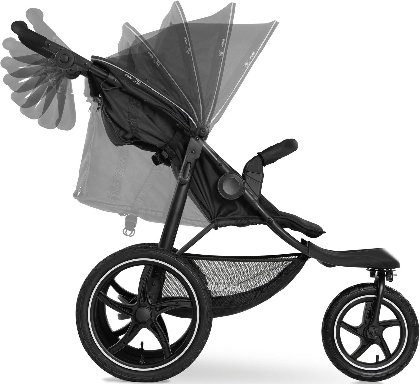 Hauck Dreirad-Kinderwagen Runner 2, black, Kinderwagen, Jogger mit schwenk- und feststellbarem Vorderrad – Bild 3 von 5