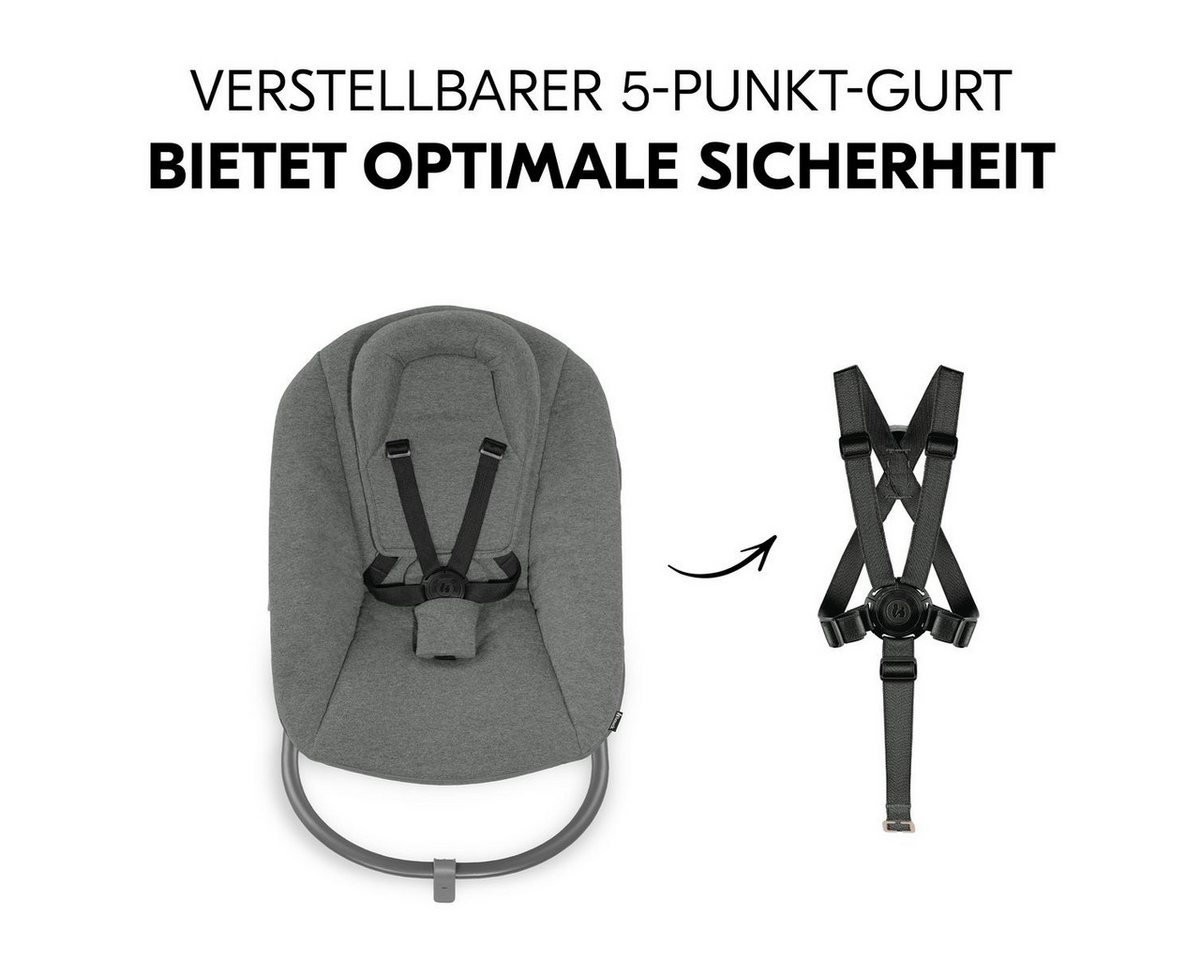 Hauck Hochstuhl Alpha Plus Black Newborn Set Premium, Holz Babystuhl ab Geburt inkl. Aufsatz für Neugeborene & Sitzauflage – Bild 5 von 5