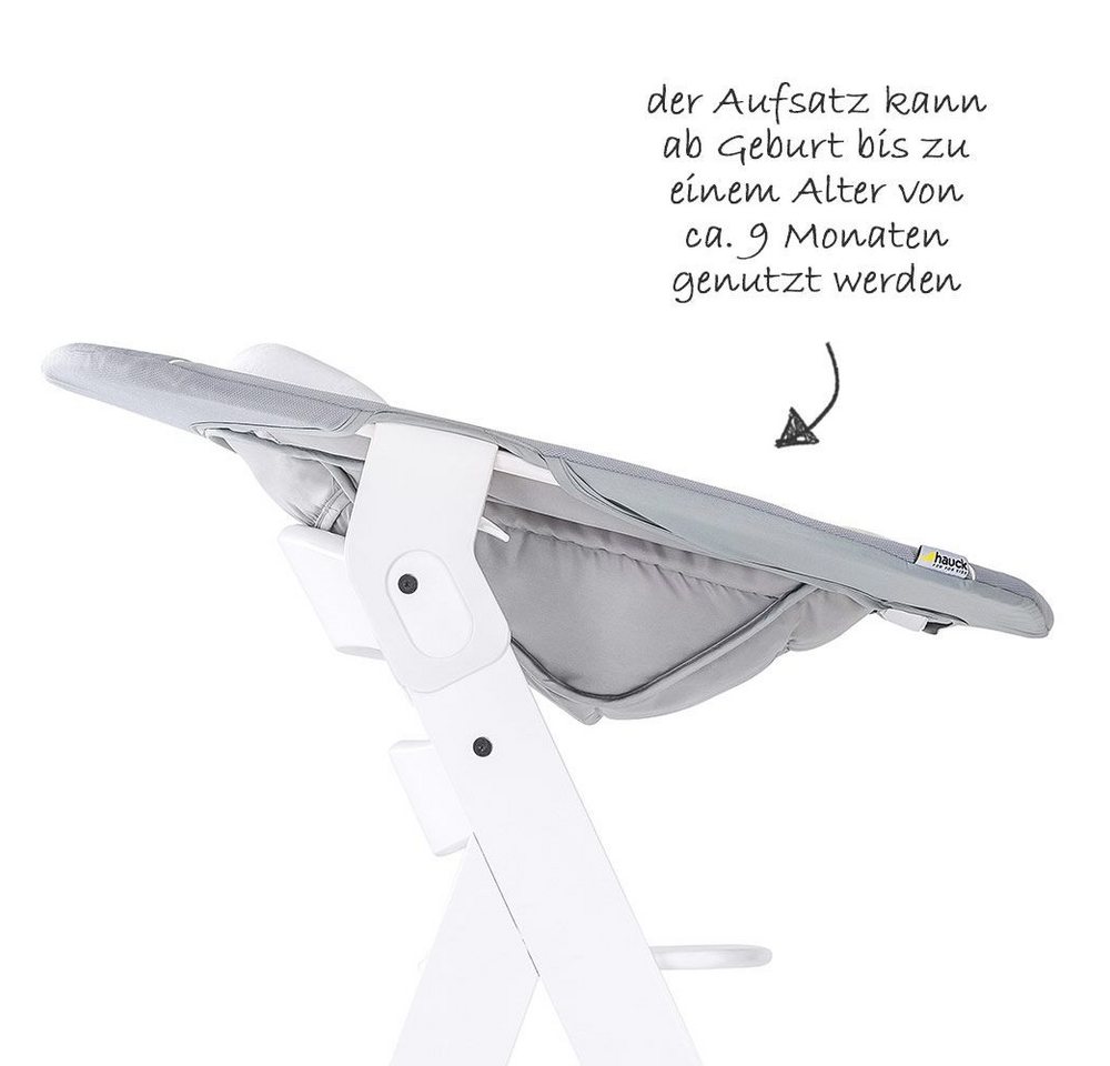 Hauck Hochstuhl Alpha Plus White - Newborn Set (Set, 4 St), Holz Babyhochstuhl ab Geburt inkl. Neugeborenenaufsatz & Sitzauflage – Bild 5 von 5