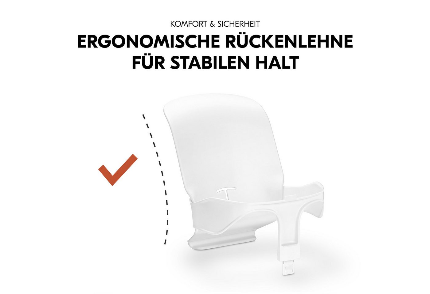 Hauck Hochstuhl Beta Plus - Dark Grey, Holz Kinderhochstuhl mit Baby-Sitz, Essbrett, Sitzauflage & Rollen – Bild 5 von 5