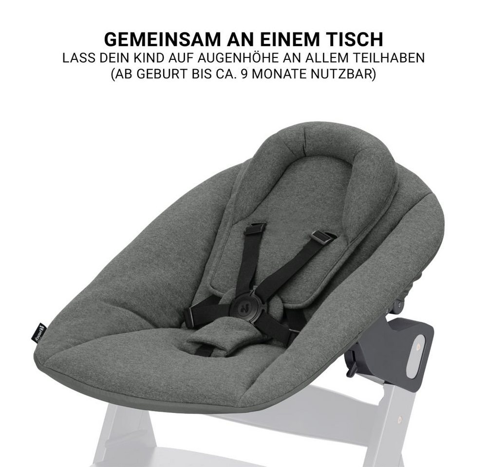 Hauck Hochstuhl Beta Plus Dark Grey - Newborn Set, Babystuhl ab Geburt inkl. Aufsatz für Neugeborene, Tisch, Sitzauflage – Bild 5 von 5