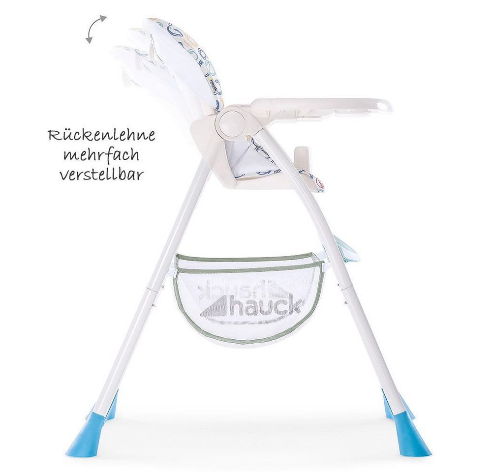 Hauck Hochstuhl Sitn Fold - Circles Multi, Kinderhochstuhl ab 6 Monate bis 15 kg mit Tisch, Verstellbar, klappbar – Bild 3 von 5