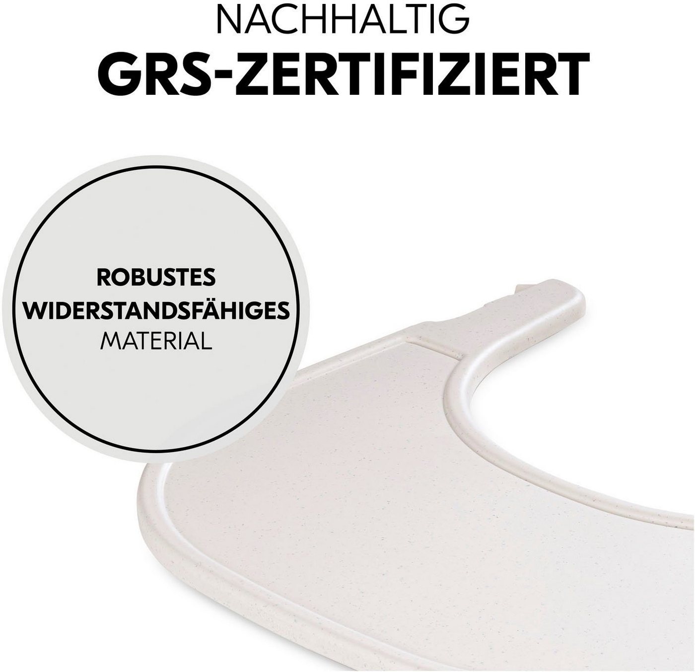 Hauck Hochstuhltablett Alpha Click Tray, Speckle Beige, Kunststoff, aus recyceltem Material – Bild 3 von 5