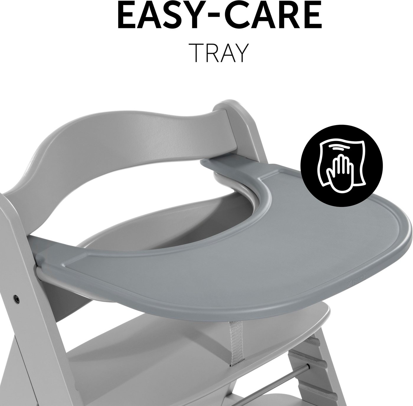 Hauck Hochstuhltablett Alpha Click Tray, grau, Kunststoff, Hauck Hochstuhl Alpha+ – Bild 5 von 5