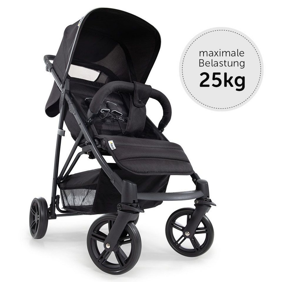 Hauck Kinder-Buggy Rapid 4 - Caviar Black, Sportwagen mit Liegefunktion höhenverstellbar klein faltbar bis 22 kg – Bild 2 von 5