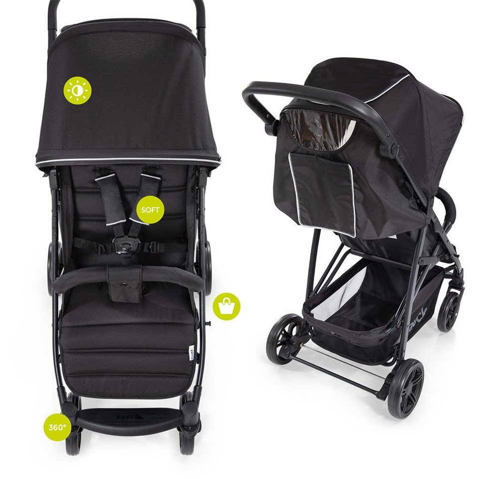 Hauck Kinder-Buggy Rapid 4 - Caviar Black, Sportwagen mit Liegefunktion höhenverstellbar klein faltbar bis 22 kg – Bild 3 von 5