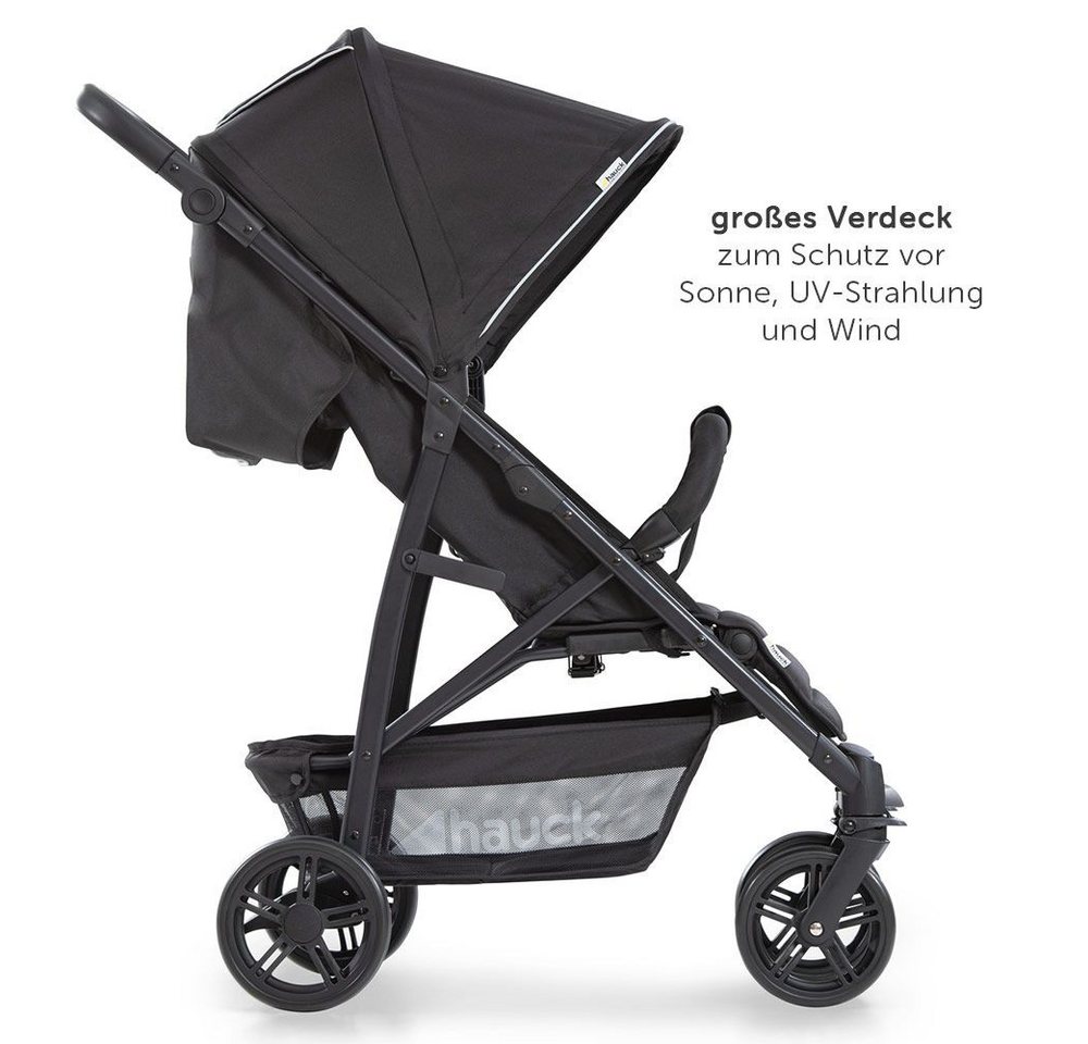 Hauck Kinder-Buggy Rapid 4 - Caviar Black, Sportwagen mit Liegefunktion höhenverstellbar klein faltbar bis 22 kg – Bild 4 von 5