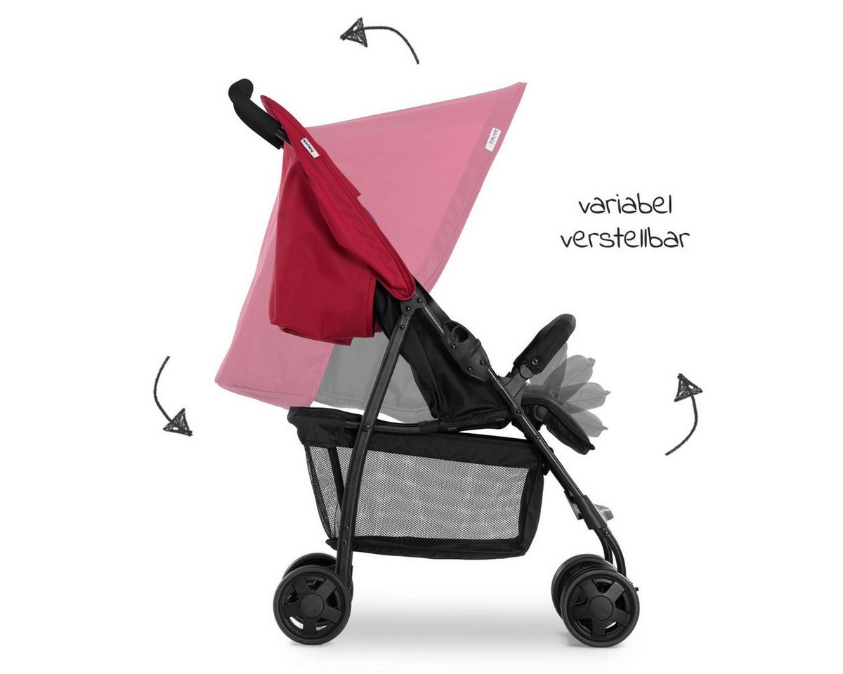 Hauck Kinder-Buggy Buggy Sport - Red, mit Liegeposition und Einhand-Faltmechanismus – Bild 5 von 5