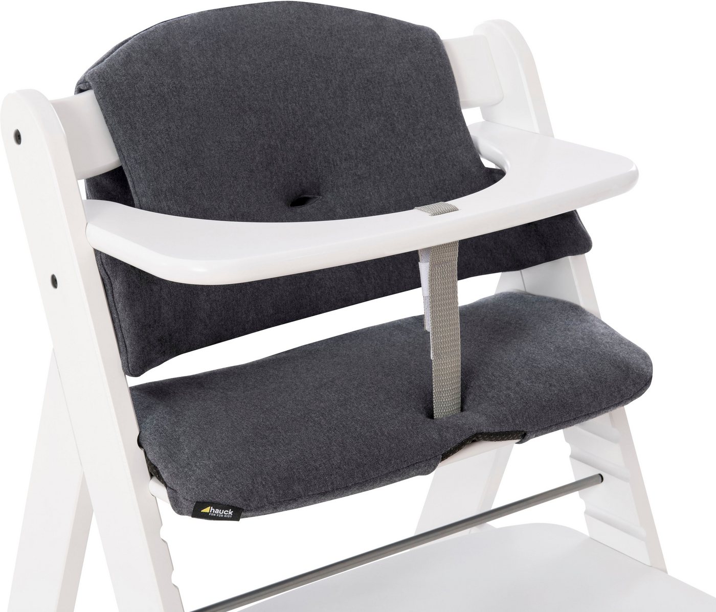 Hauck Kinder-Sitzauflage Select, jersey charcoal, für den ALPHA+ Holzhochstuhl und weitere Modelle – Bild 3 von 5