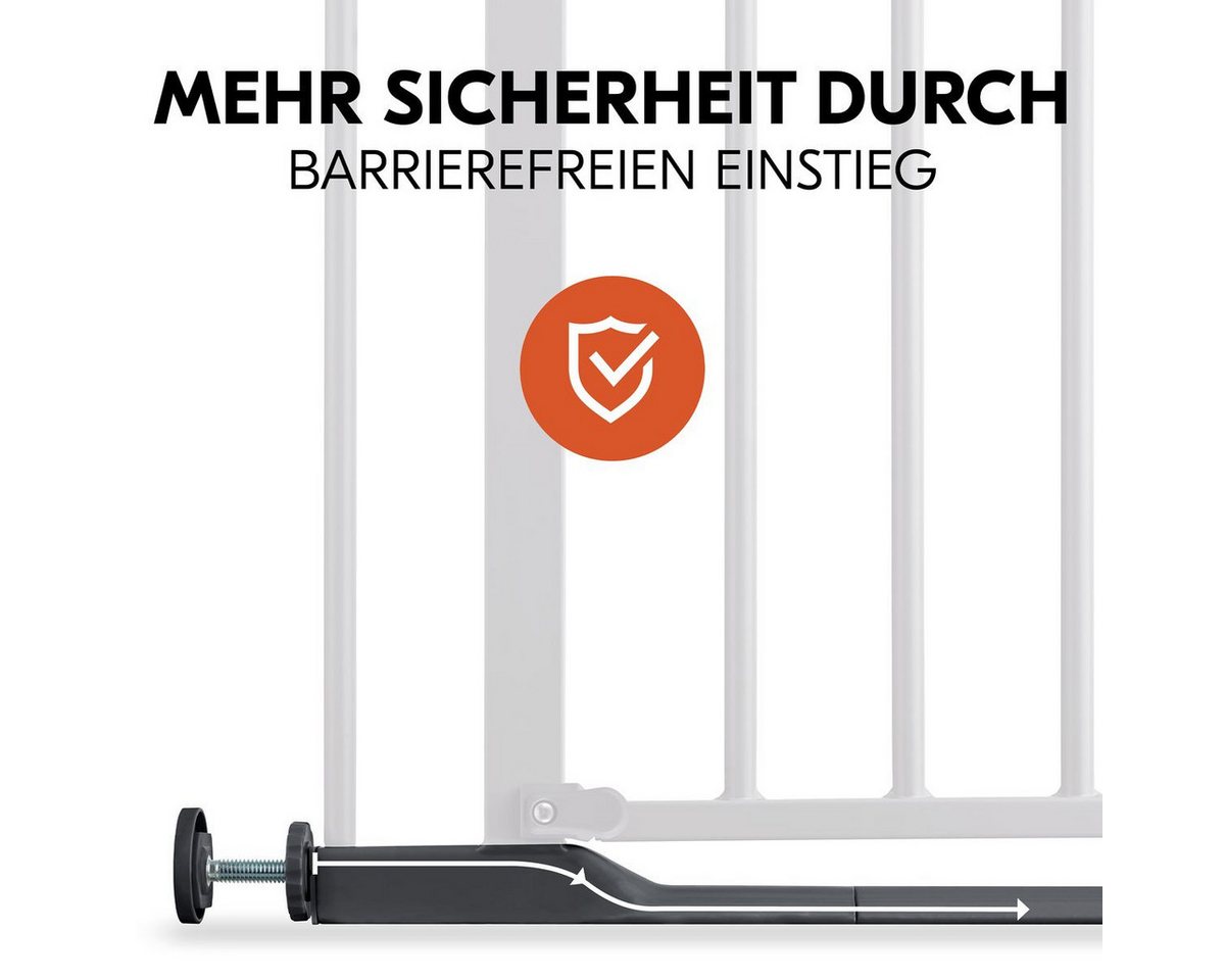 Hauck Türschutzgitter Clear Step 2 - Dark Grey, Treppenschutzgitter Set 75–80 cm ohne Bohren mit 3x Klemmschutz – Bild 4 von 5