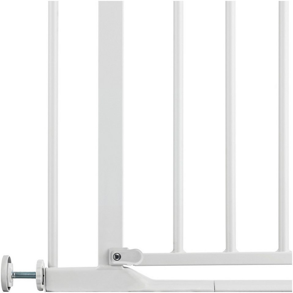 Hauck Türschutzgitter Clear Step Set 2 inklusive Verlängerung 21 cm, White, auch als Treppenschutzgitter verwendbar, 96-101 cm, flacher Durchgang – Bild 2 von 5