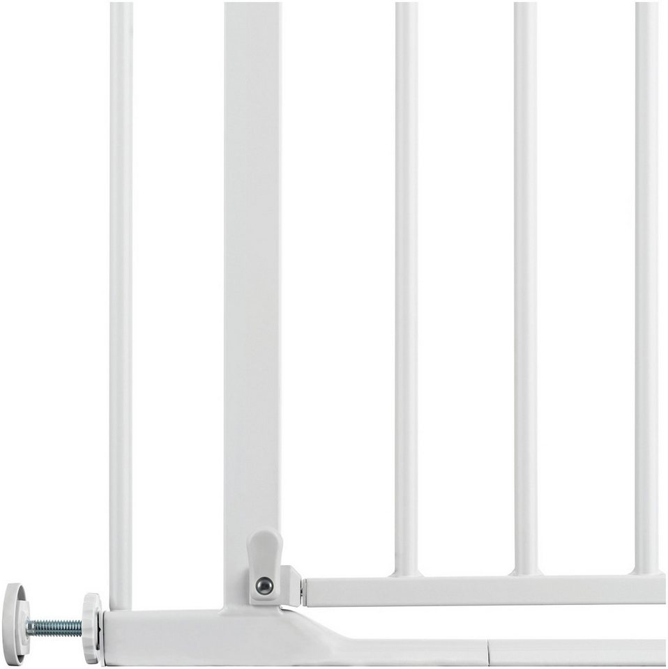Hauck Türschutzgitter Clear Step Set 2 inklusive Verlängerung 21 cm, White, auch als Treppenschutzgitter verwendbar, 96-101 cm, flacher Durchgang – Bild 3 von 5