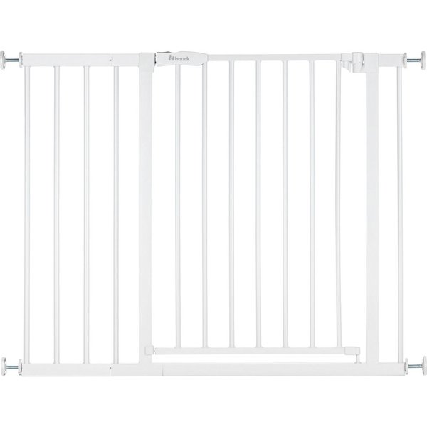 Hauck Türschutzgitter Open N Stop 2 Set inklusive Verlängerung 21 cm, White, auch als Treppenschutzgitter verwendbar, 96-101 cm