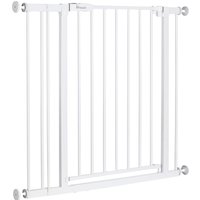 Hauck Türschutzgitter Open N Stop 2 Set inklusive Verlängerung 9 cm, White, auch als Treppenschutzgitter verwendbar, 84-89 cm