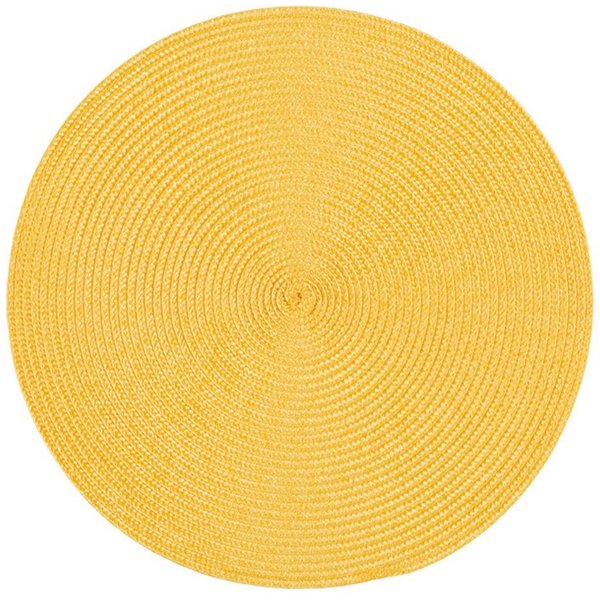 Haus und Deko Platzset Platzset rund ca. 35 cm Ø abwaschbar Bast Optik Tischset Platzdeckche, (1-St)