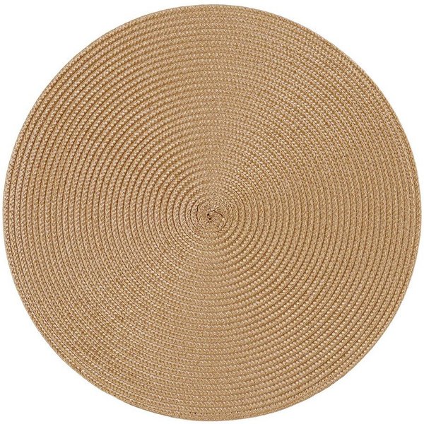 Haus und Deko Platzset Platzset rund ca. 35 cm Ø abwaschbar Bast Optik Tischset Platzdeckche, (1-St)