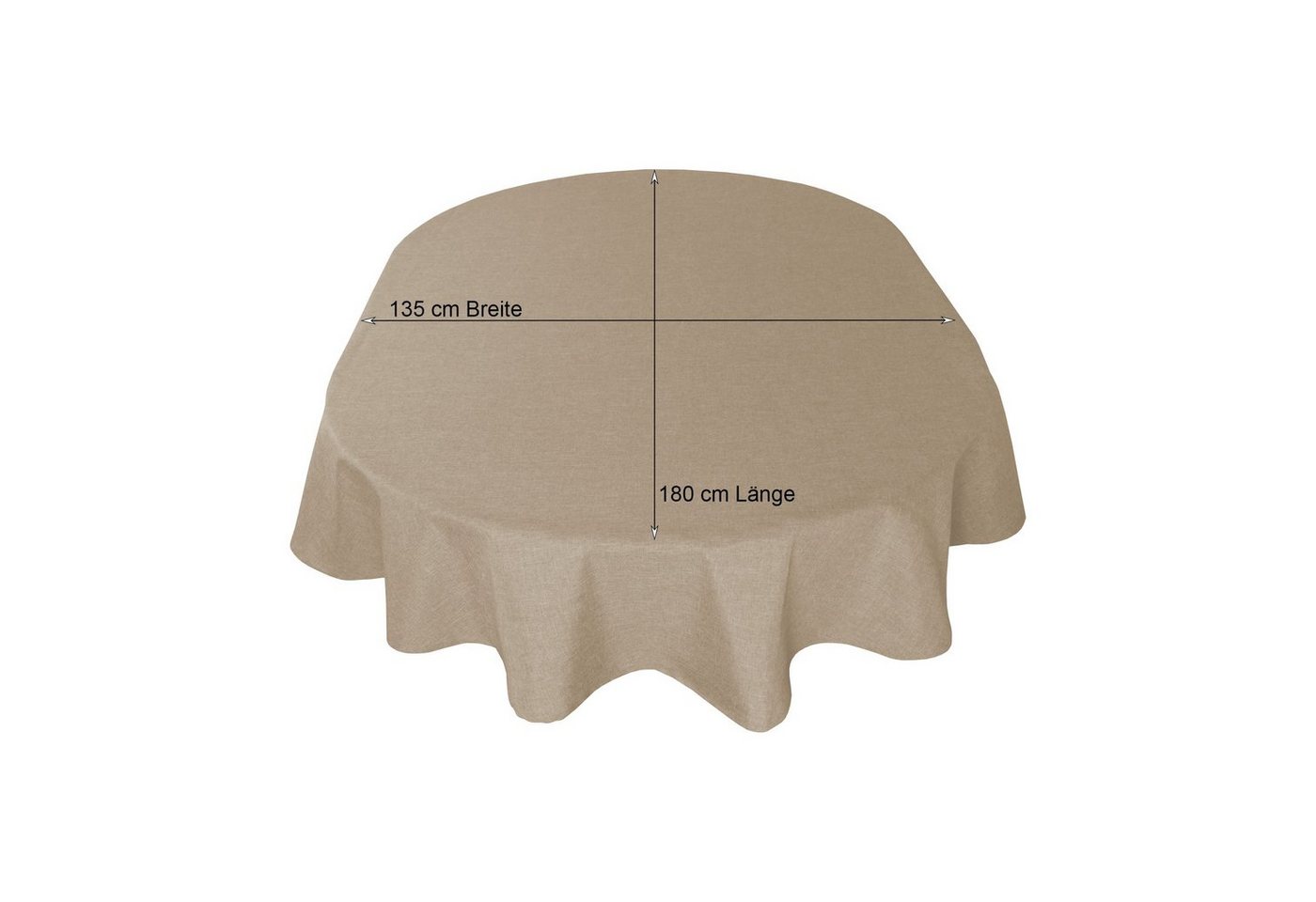 Haus und Deko Tischdecke Tischdecke oval Leinenoptik Lotuseffekt Tischwäsche Wasserabweisend (1-tlg) – Bild 4 von 5