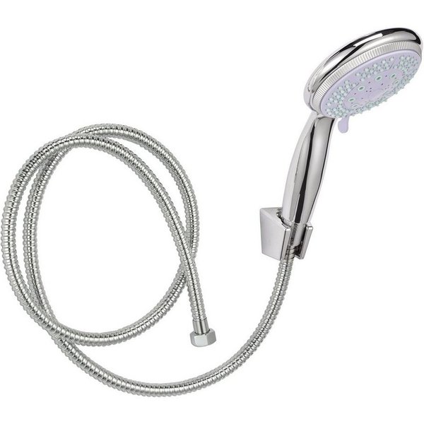 Haushalt International Duschbrause Duschkopf mit 5 Funktionen Ø 11,5 cm inkl. Duschschlauch Wandhalterung, (1-tlg)