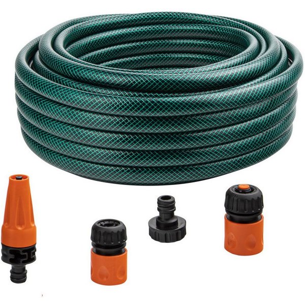 Haushalt International Gartenschlauch 20 Meter Wasserschlauch mit Anschlussgarnitur Bewässerungsschlauch