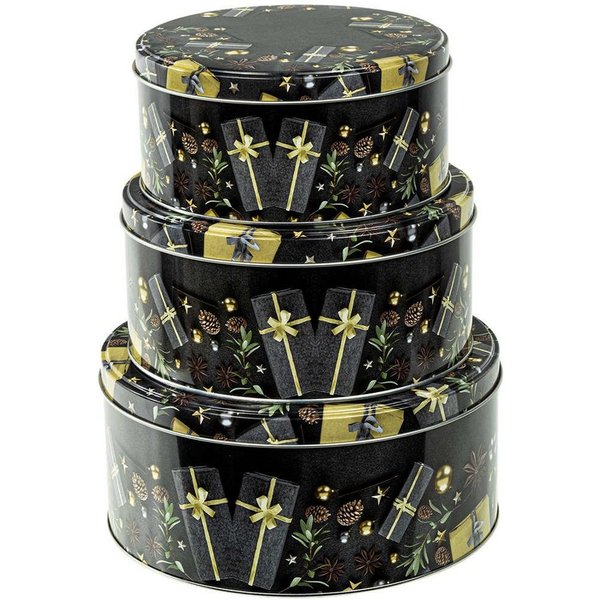 Haushalt International Keksdose, Set (3-tlg) - Rund - Weihnachten - Bescherung