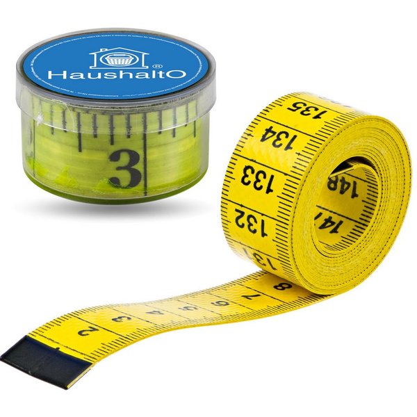 HaushaltO Maßband Schneidermaßband, 150 cm, mit Zentimeter- und Zollskala sowie Box