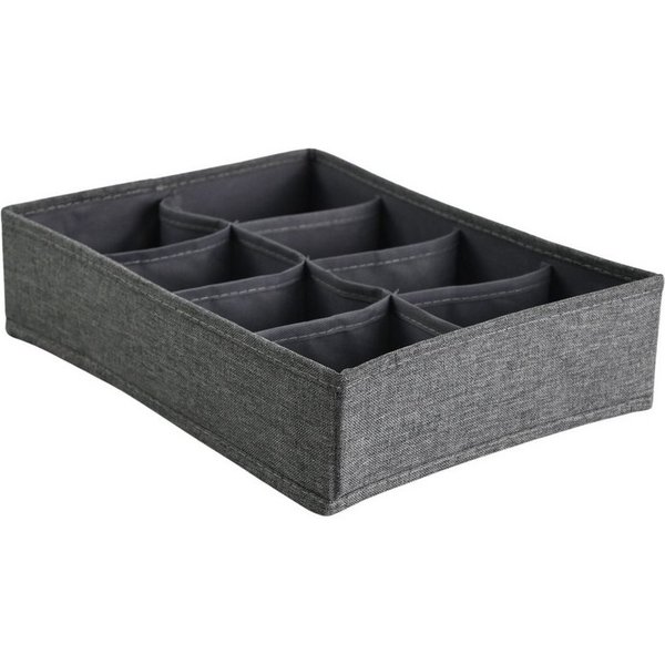 hausleben Organizer Schubladen Organizer Box, 33x24x8cm, 8 Fächer Grau, Faltbox (Set, 1 St., 1-teiliges Set, 1 Organizerbox mit 8 Fächern), Faltbares Ordnungssy
