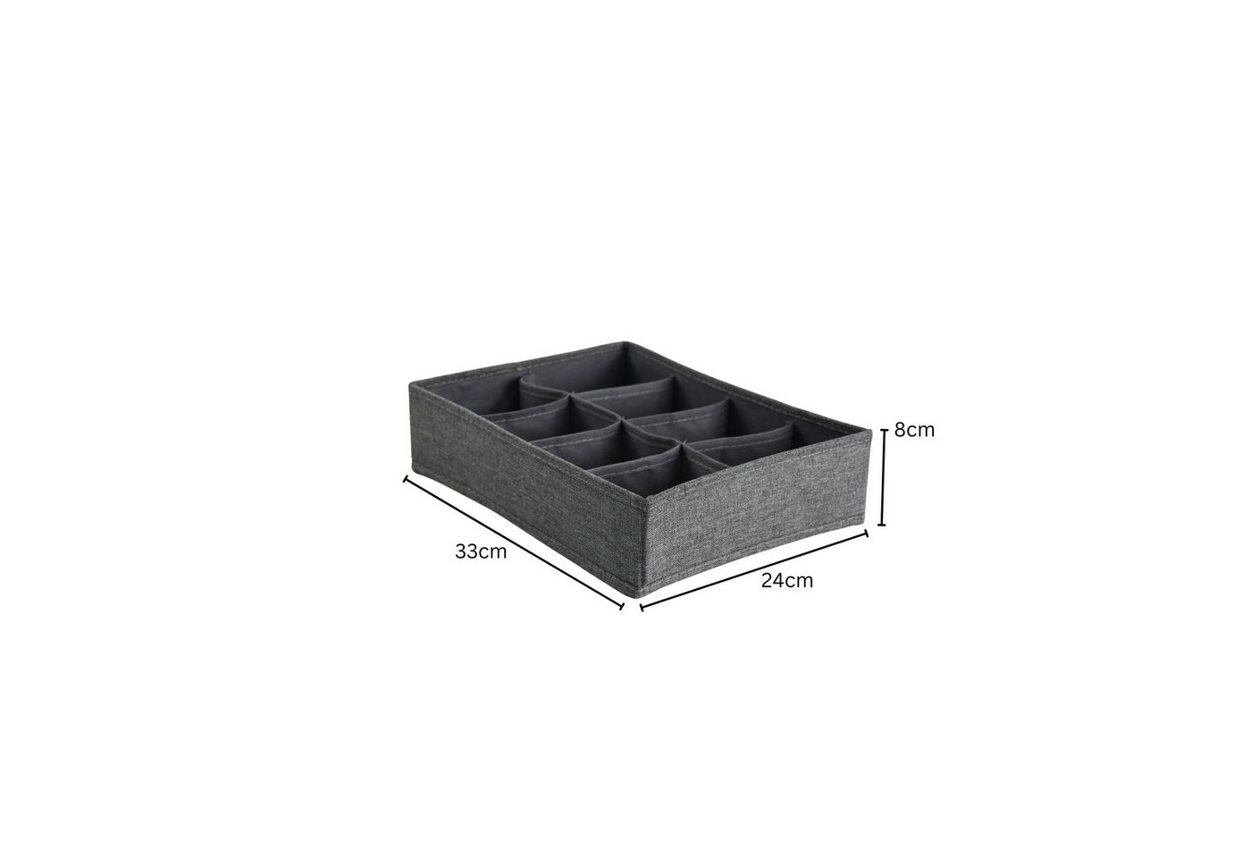 hausleben Organizer Schubladen Organizer Box, 33x24x8cm, 8 Fächer Grau, Faltbox (Set, 1 St., 1-teiliges Set, 1 Organizerbox mit 8 Fächern), Faltbares Ordnungssy – Bild 3 von 3
