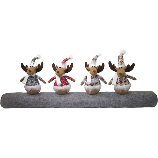 hausleben Zugluftstopper für Türen mit 5 Wichteln oder mit 4 Elchen– 90 cm lang, 25 cm hohe Wichtel, Filz, Türdichtung,Weihnachtsdesign