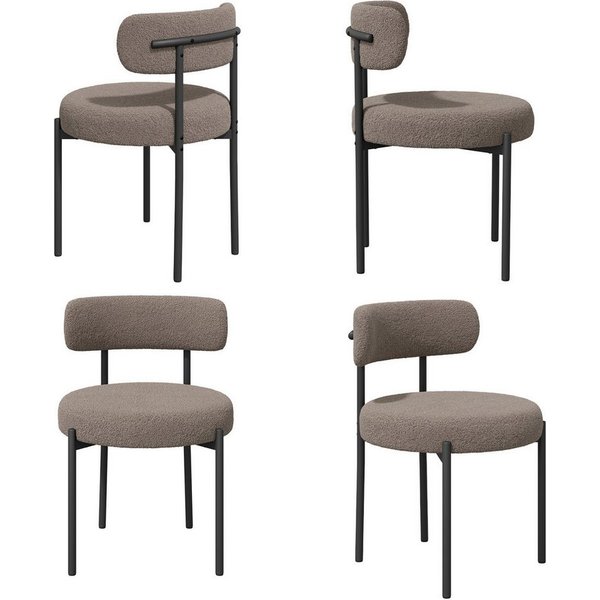 HawthyHome Esszimmerstuhl Runder Polsterstuhl mit Metallgestell, Wohnzimmerstuhl, Küchenstuhl (4 St), 4er Set
