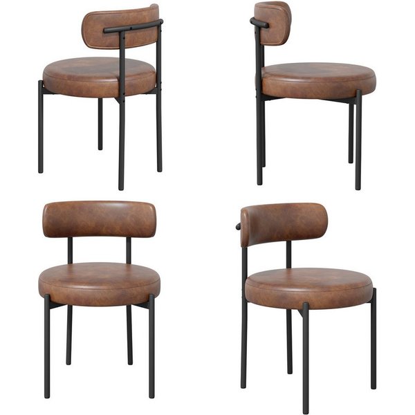 HawthyHome Esszimmerstuhl Runder Polsterstuhl mit Metallgestell, Wohnzimmerstuhl, Küchenstuhl (4 St), 4er Set