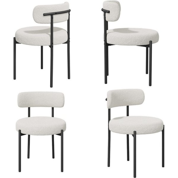 HawthyHome Esszimmerstuhl Runder Polsterstuhl mit Metallgestell, Wohnzimmerstuhl, Küchenstuhl (4 St), 4er Set