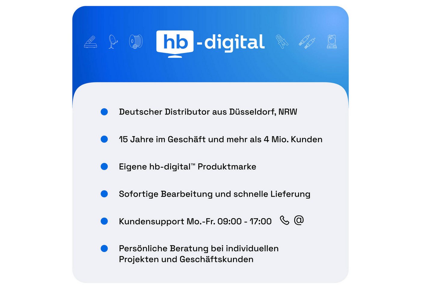 HB-DIGITAL Satfinder Digital SF-55 LCD Display blau, Einfach per Anschlusskabel zwischen LNB und Receiver geschaltet. – Bild 2 von 5