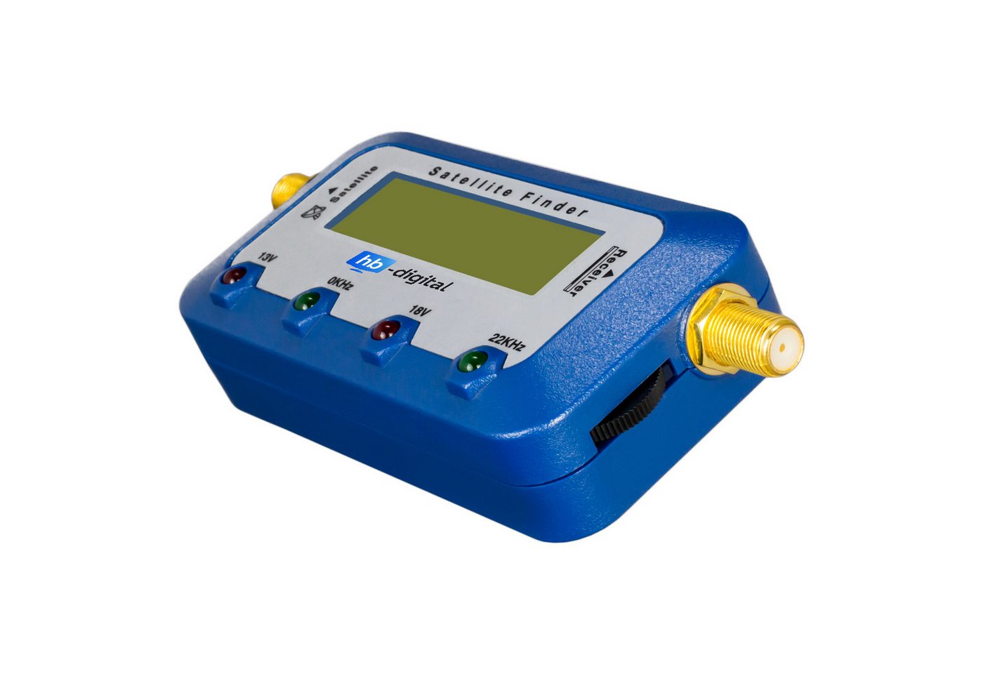 HB-DIGITAL Satfinder Digital SF-55 LCD Display blau, Einfach per Anschlusskabel zwischen LNB und Receiver geschaltet. – Bild 3 von 5