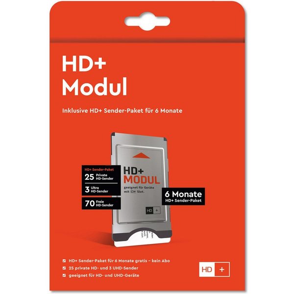 HD+ Modul CI+-Modul, inkl. 6 Monate HD+ Sender-Paket, 25 HD- und 3 UHD-Sender