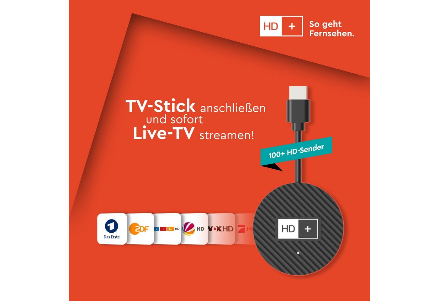 HD+ Streaming-Stick IP TV-Stick, Android TV, Inkl. 3 Monate HD+ IP, 4k UHD – Bild 3 von 5