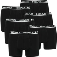 HEAD Herren Boxershort, 6er Pack - Basic, Baumwoll Stretch, einfarbig, Größe M in Schwarz