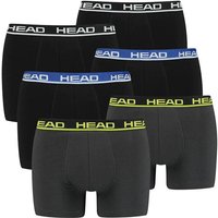 HEAD Herren Boxershort, 6er Pack - Basic, Baumwoll Stretch, einfarbig, Größe L in Bunt