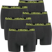 HEAD Herren Boxershort, 6er Pack - Basic, Baumwoll Stretch, einfarbig, Größe L in Gelb