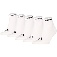 HEAD Unisex Quarter Socken, 5er Pack - ELEMENTS ALL SPORTS QUARTER ECOM, Kurzsocken, einfarbig, Größe 43-46 in Weiß