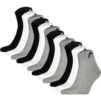 HEAD Unisex Quarter Socken, 12er Pack - All Sports Training Quarter 12P, Logo, einfarbig, Größe 39-42 in Schwarz