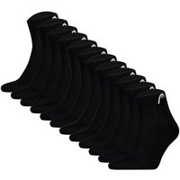 HEAD Unisex Quarter Socken, 12er Pack - All Sports Training Quarter 12P, Logo, einfarbig, Größe 39-42 in Schwarz