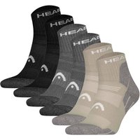 HEAD Unisex Quarter-Wandersocken, 6er Pack - Hiking All Climates Quarter 6P, Sportsocken, Logo, Größe 43-46 in Bunt