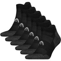 HEAD Unisex Sneaker-Wandersocken, 6er Pack - Hiking All Climates Sneaker 6P, Sportsocken, Logo, Größe 39-42 in Schwarz