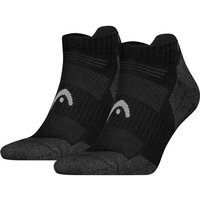 HEAD Unisex Sneaker-Wandersocken, 2er Pack - Hiking All Climates Sneaker 2P, Sportsocken, Logo, Größe 39-42 in Schwarz