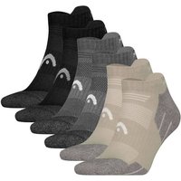 HEAD Unisex Sneaker-Wandersocken, 6er Pack - Hiking All Climates Sneaker 6P, Sportsocken, Logo, Größe 39-42 in Bunt