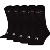 HEAD Unisex Socken, 5er Pack - ELEMENTS ALL SPORTS CREW ECOM, einfarbig, Größe 39-42 in Schwarz
