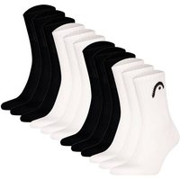 HEAD Unisex Socken, 12er Pack - All Sports Training Short Crew, Sportsocken, Logo, einfarbig, Größe 39-42 in Schwarz