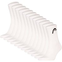 HEAD Unisex Socken, 12er Pack - All Sports Training Short Crew, Sportsocken, Logo, einfarbig, Größe 43-46 in Weiß