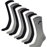 HEAD Unisex Socken, 12er Pack - All Sport Training Crew, Sportsocken, Logo, Größe 43-46 in Grau