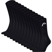 HEAD Unisex Socken, 12er Pack - All Sport Training Crew, Sportsocken, Logo, Größe 39-42 in Schwarz